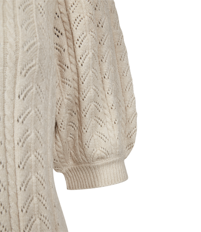 dames pullover structuur "Larry" korte mouw sand