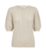 dames pullover structuur "Larry" korte mouw sand