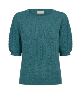 FreeQuent dames pullover structuur "Larry" korte mouw brittany blue