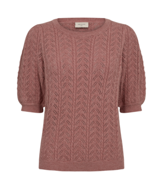 FreeQuent dames pullover structuur "Larry" korte mouw oud- roze
