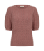 dames pullover structuur "Larry" korte mouw oud- roze