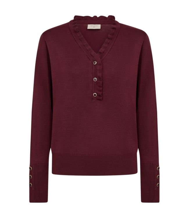 chique dames pullover "Katie" knopen bordeaux