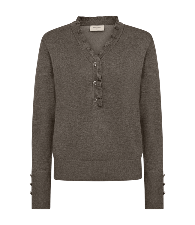 chique dames pullover "Katie" knopen taupe
