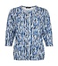dames blouson shirt elastiek vlammenzee blauw