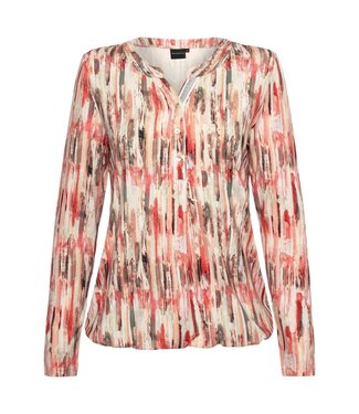 Brandtex. dames blouson shirt met strass en knopen baked- apple