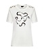 dames t- shirt met opdruk en knopen wit
