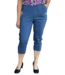 Dames stretch broek 7/8 met knopen en elastische taille voor senioren - CherryBerry