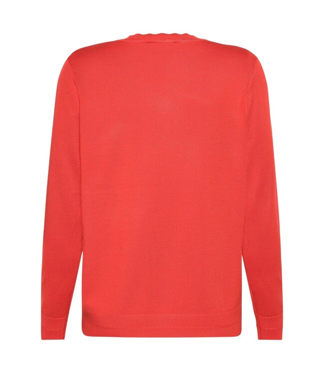 dames pullover sier hals rood