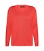 dames pullover sier hals rood