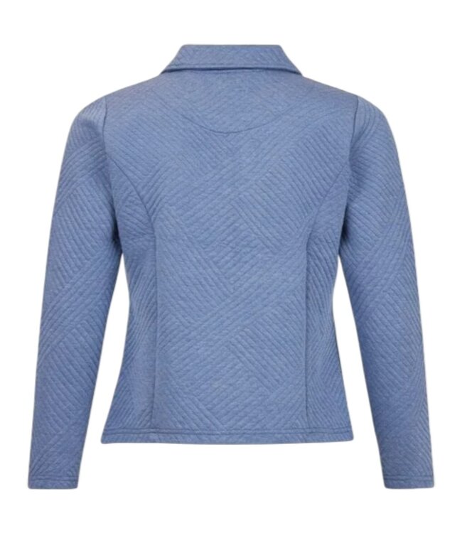 chique dames vest jasje met ritssluiting blauw Sunday