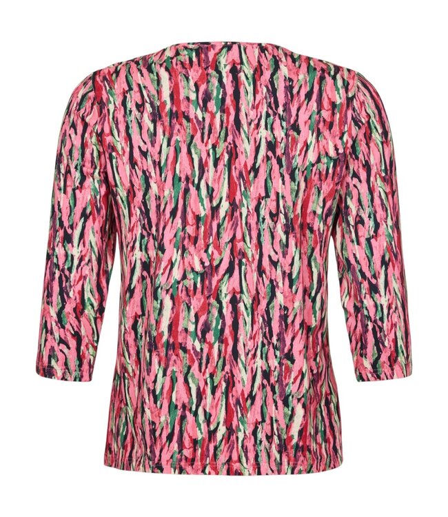 dames blouson shirt elastiek vlammenzee roze