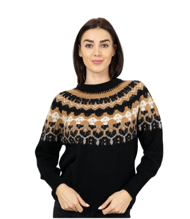 Noorse dames trui motief zwart M.X.O.