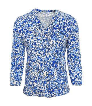 Marinello blouson met druppel patroon blauw en beige