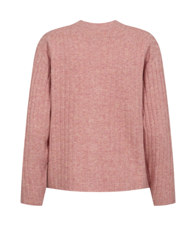 zacht dames vest "Hara" 6% wol met knopen oudroze