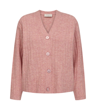 FreeQuent zacht dames vest "Hara" 6% wol met knopen oudroze