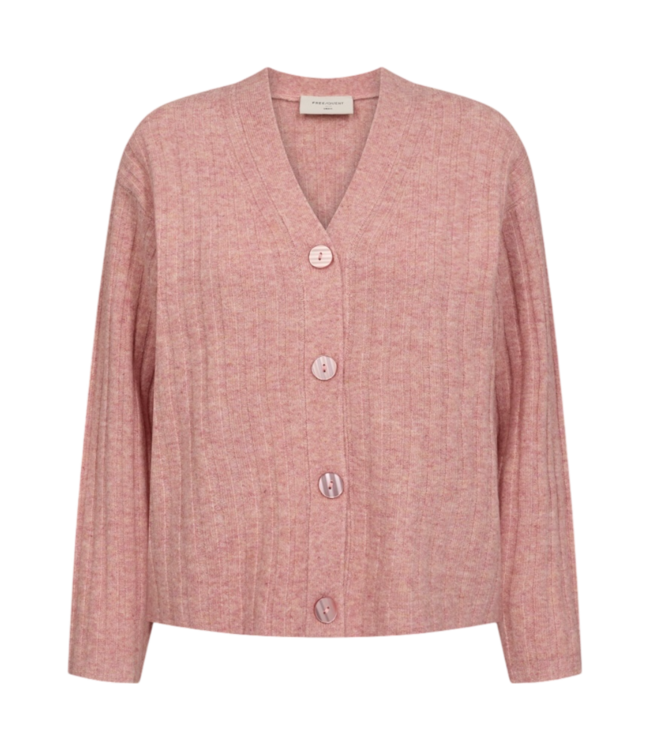 zacht dames vest "Hara" 6% wol met knopen oudroze