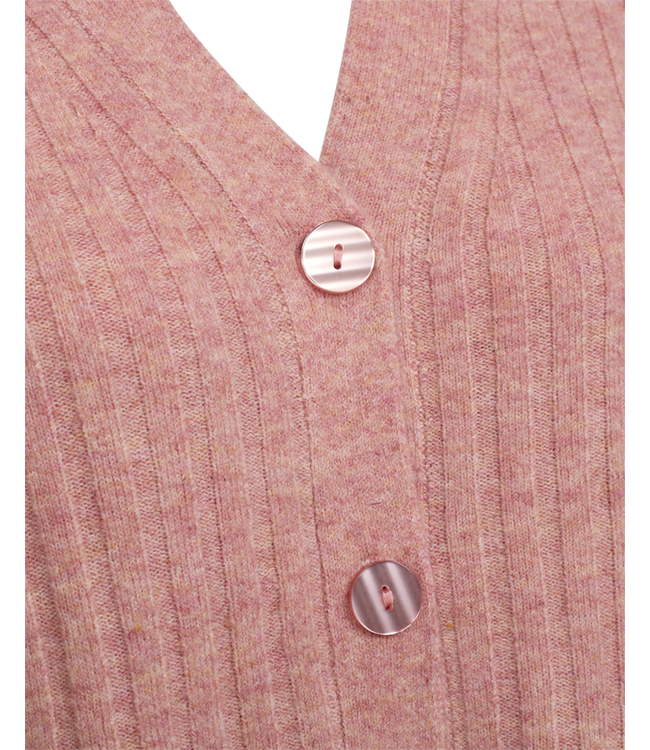 zacht dames vest "Hara" 6% wol met knopen oudroze