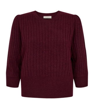 FreeQuent dames pullover met structuur "Hara" bordeaux FreeQuent