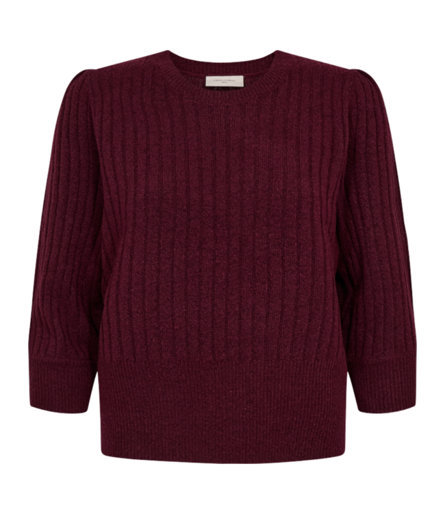 dames pullover met structuur "Hara" bordeaux FreeQuent - 6% wol
