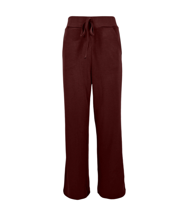 flared stretch broek elastische band "Ria" punta uni bordeaux