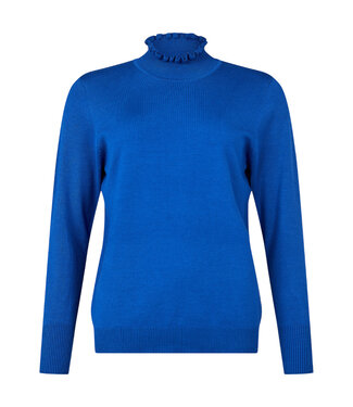Sunday chique dames pullover turtleneck roesjes nautic- blauw