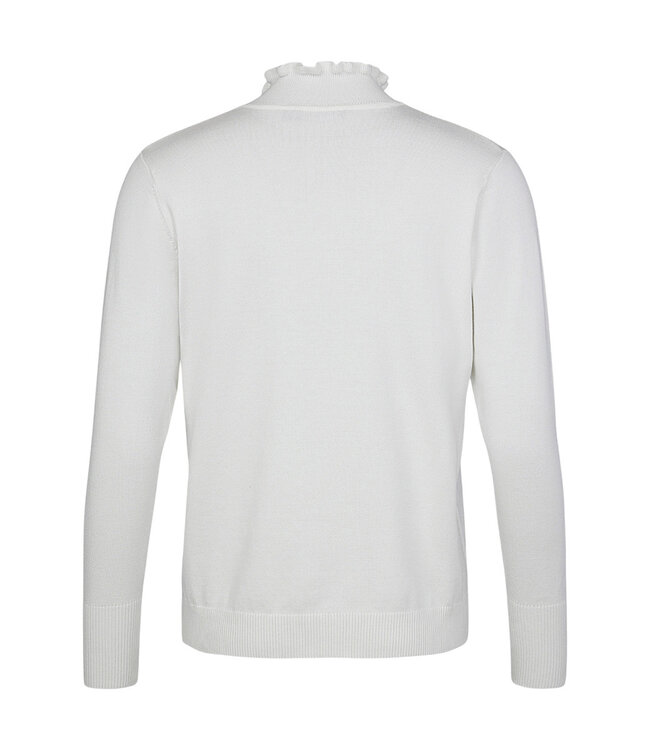 chique dames pullover turtleneck roesjes wolwit