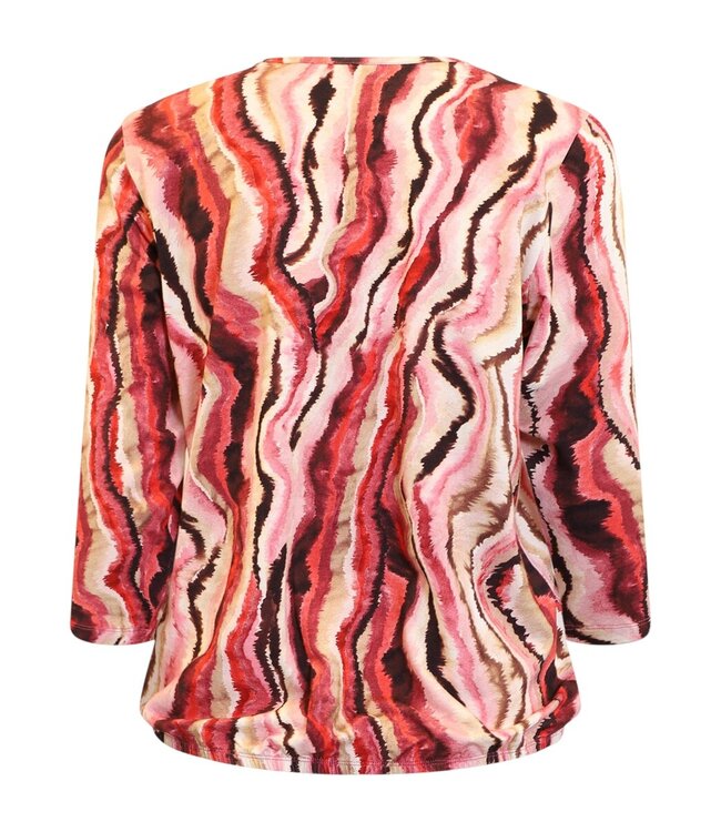 dames blouson shirt marmerprint roze