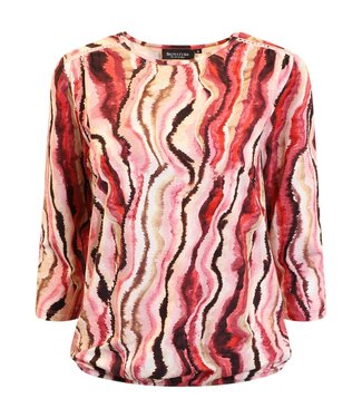 Signature dames blouson shirt marmerprint roze
