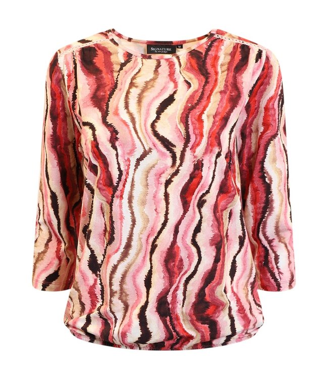 dames blouson shirt marmerprint roze