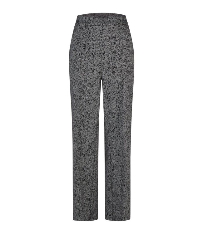 flared stretch broek dames visgraat print grijs- zwart Navigazione