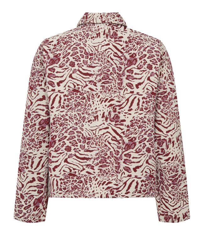 vest jasje met knopen dames natuurprint "Jady" bordeaux FreeQuent