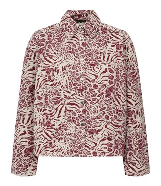 FreeQuent vest jasje met knopen dames natuurprint "Jady" bordeaux FreeQuent