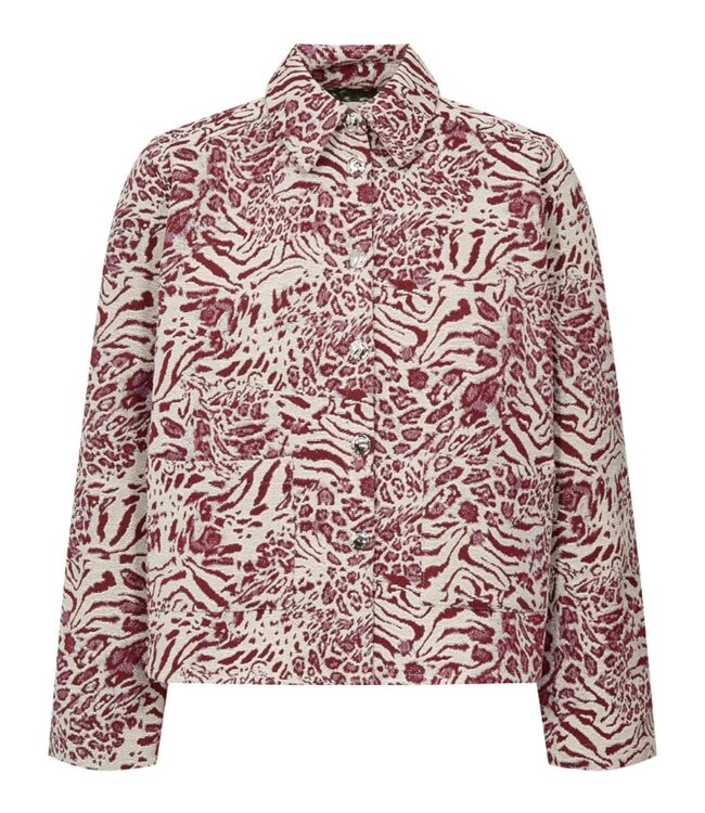 vest jasje met knopen dames natuurprint "Jady" bordeaux FreeQuent