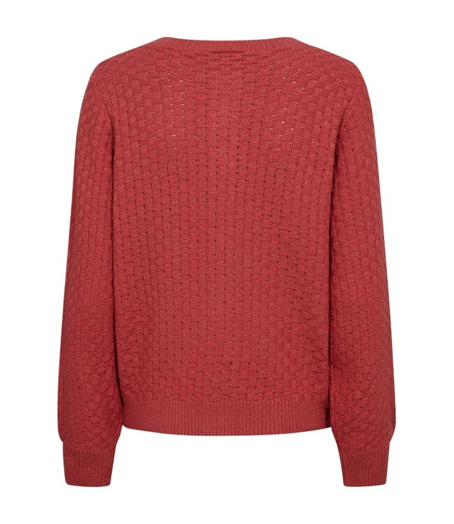 katoenen dames vest met structuur en knopen baked- apple - FreeQuent