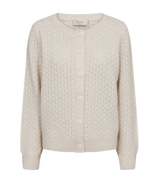 FreeQuent katoenen dames vest met structuur en knopen beige - FreeQuent