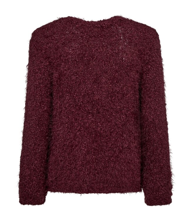 dames trui faux- fur "Fluffy poppy"  bordeaux - FreeQuent