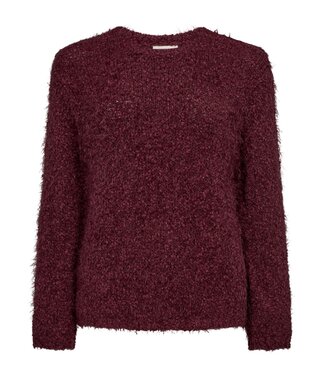 FreeQuent dames trui faux- fur "Fluffy poppy"  bordeaux - FreeQuent