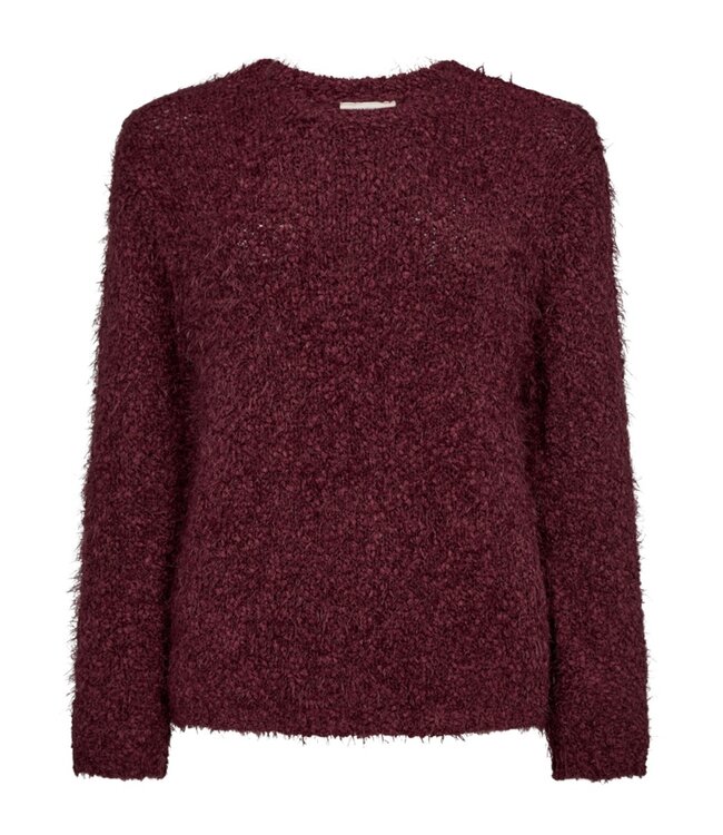 dames trui faux- fur "Fluffy poppy"  bordeaux - FreeQuent