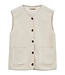 zacht dames gilet met knopen en zakjes beige "Teddy" - FreeQuent