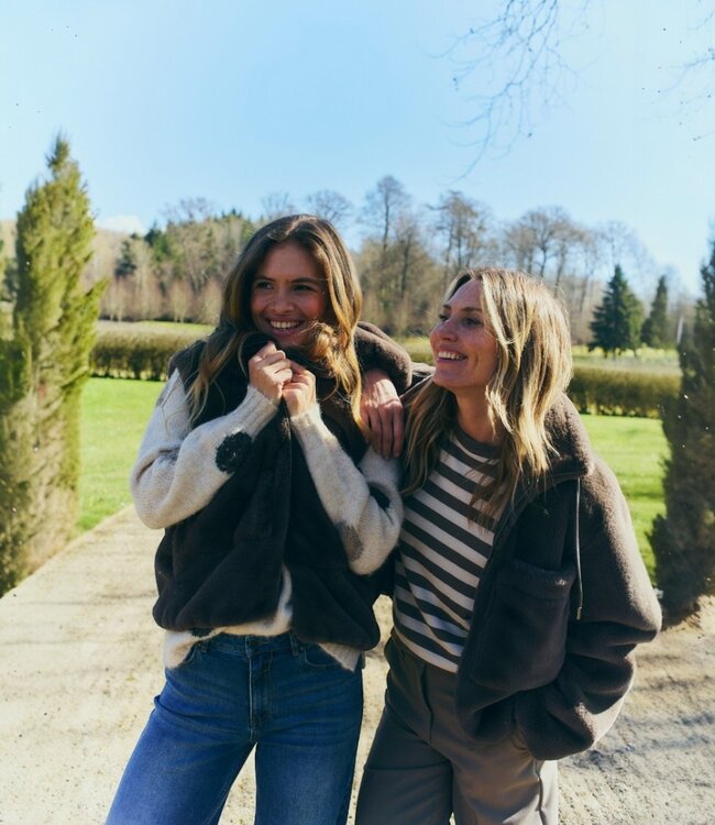 zachte dames bodywarmer / gilet " FONY " taupe Freequent