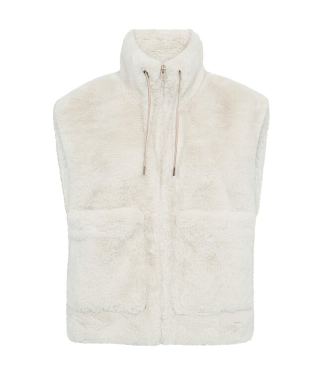 zachte dames bodywarmer / gilet " FONY " beige Freequent