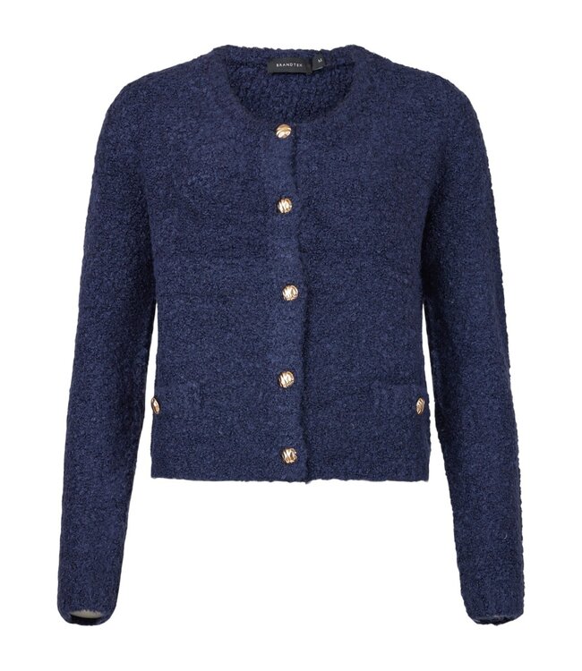 chique- harig dames vest (KORT) met gouden knopen Brandtex