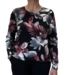 dames blouson shirt "Botanic" zwart- bordeaux Gabriella K.