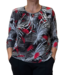 dames blouson shirt stripes zwart- rood