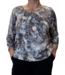 dames blouson shirt koraal beige- grijs