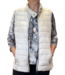 dames blouson shirt koraal beige- grijs