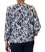 dames blouson shirt gevlamd bruin 3/4 mouwlengte