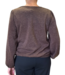 dames blouson pullover met boord effen bruin