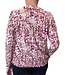 dames blouson shirt elastische boord (smokwerk) roze