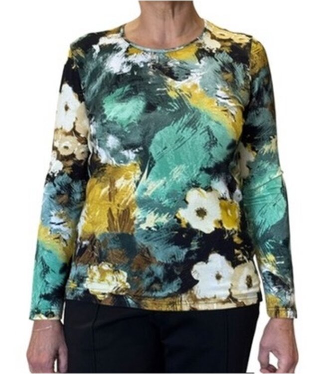 dames t- shirt Fauna groen- geel Marinello